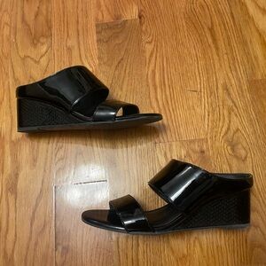 Aerosoles Wheeler Faux Patent Leather Wedge Sandals